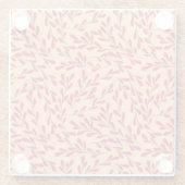  Red Leafy Branches Seamless Pattern ガラスコースター (裏面)