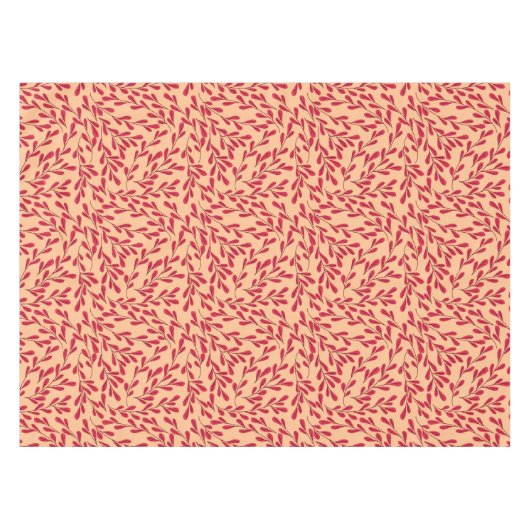  Red Leafy Branches Seamless Pattern テーブルクロス (正面(横))