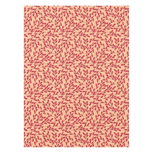  Red Leafy Branches Seamless Pattern テーブルクロス (正面)