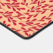  Red Leafy Branches Seamless Pattern デスクマット (コーナー)