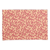  Red Leafy Branches Seamless Pattern 枕カバー (正面右)