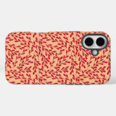  Red Leafy Branches Seamless Pattern Case-Mate iPhoneケース (裏面 (横))