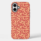  Red Leafy Branches Seamless Pattern Case-Mate iPhoneケース (裏面)