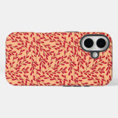  Red Leafy Branches Seamless Pattern Case-Mate iPhoneケース (裏面 (横))