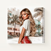 Red Leather Glam Girl Spiral Notebook ノートブック (裏面)