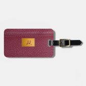 Red Leather Look  File Folder ラゲッジタグ (正面横)