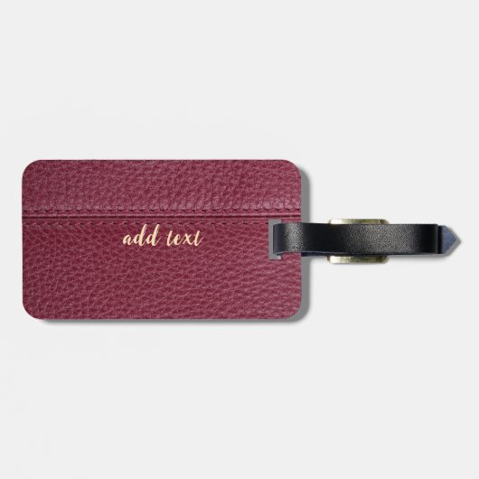 Red Leather Look  File Folder ラゲッジタグ (裏面横)