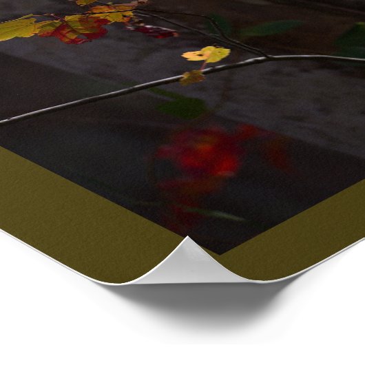 Red Leaves and Branches Poster ポスター (角)