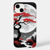 red leaves and full moon Case-Mate iPhoneケース (裏面)