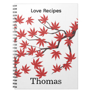 Red Leaves Recipe Spiral Notebook  ノートブック