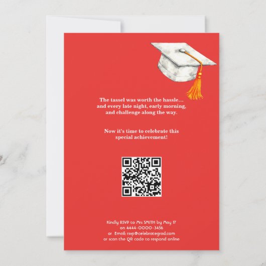 Red Legacy Collage QR Code 招待状 (裏面)