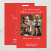 Red Legacy Collage QR Code 招待状 (正面/裏面)