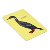 Red-legged cormorant bird cartoon illustration  マグネット (右側)