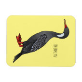 Red-legged cormorant bird cartoon illustration  マグネット (横)