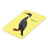 Red-legged cormorant bird cartoon illustration  マグネット (左側)