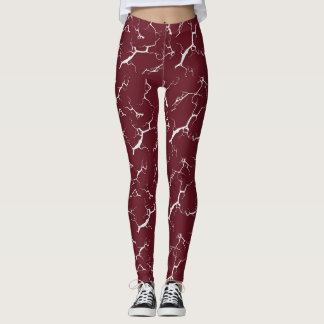 Red leggings with tie-dye design レギンス