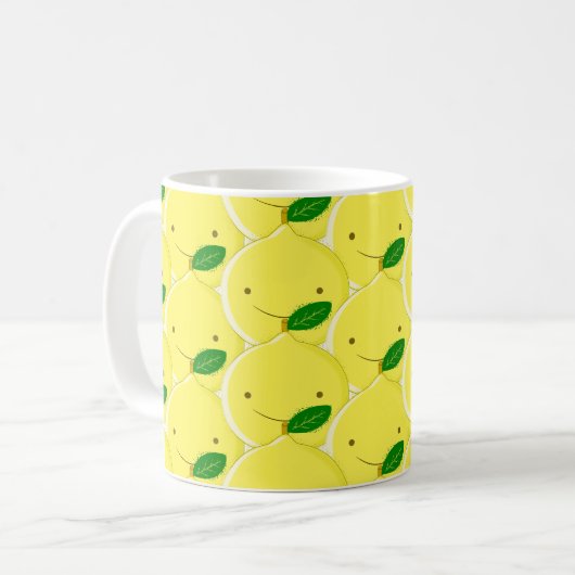 Red Lemon Pattern コーヒーマグカップ (正面左)
