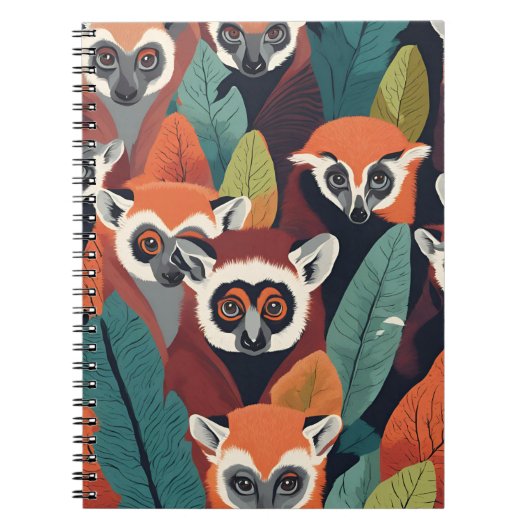 Red Lemur Notebook - Wildlife-インスパイア はっきりしたデザイン ノートブック (正面)