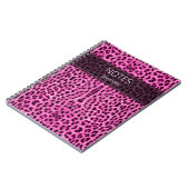 Red Leopardスキンプリントパターン名カスタマイズ ノートブック (左側)