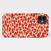 Red Leopard Printスキンファー Case-Mate iPhoneケース (裏面(横))