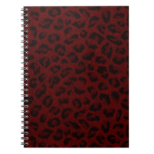 Red Leopard Print Spiralノートブック