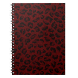 Red Leopard Print Spiralノートブック ノートブック