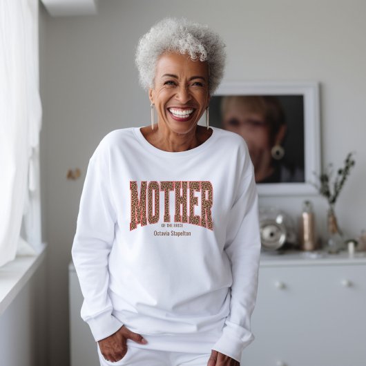 Red + Leopard Print Varsity MOTHER OF THE BRIDE スウェットシャツ