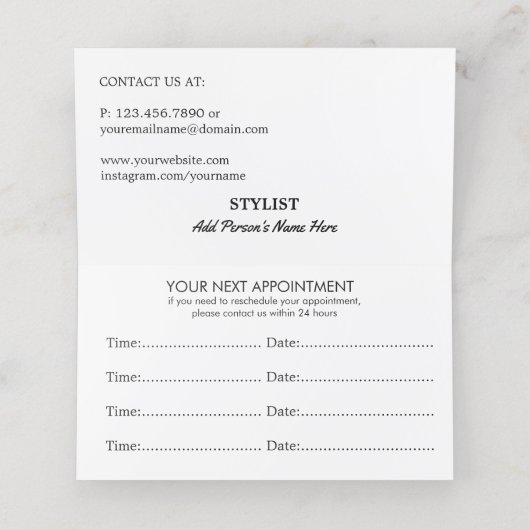 Red Leopard & Red Lipsのメイクアップアーティスト 予約カード (内部開封)