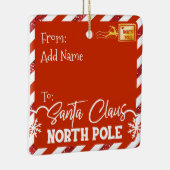 Red Letter to Santa Envelope Reindeer写真 セラミックオーナメント (右)