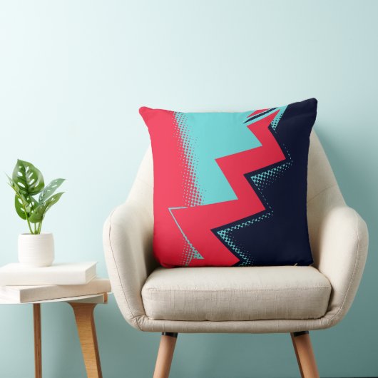 Red lightning Between Light and Dark Blue Areas クッション (椅子)