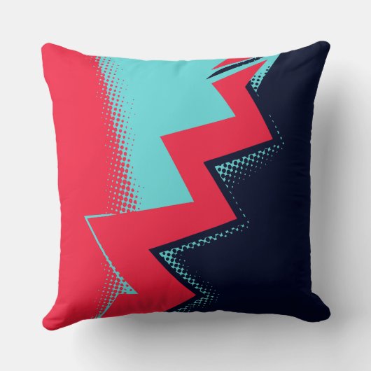 Red lightning Between Light and Dark Blue Areas クッション (裏面)