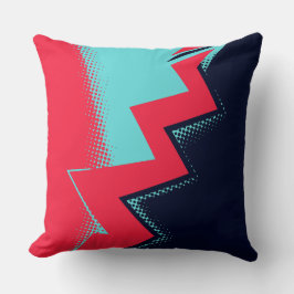 Red lightning Between Light and Dark Blue Areas クッション