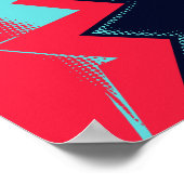 Red lightning Between Light and Dark Blue Areas ポスター (角)