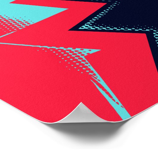 Red lightning Between Light and Dark Blue Areas ポスター (角)