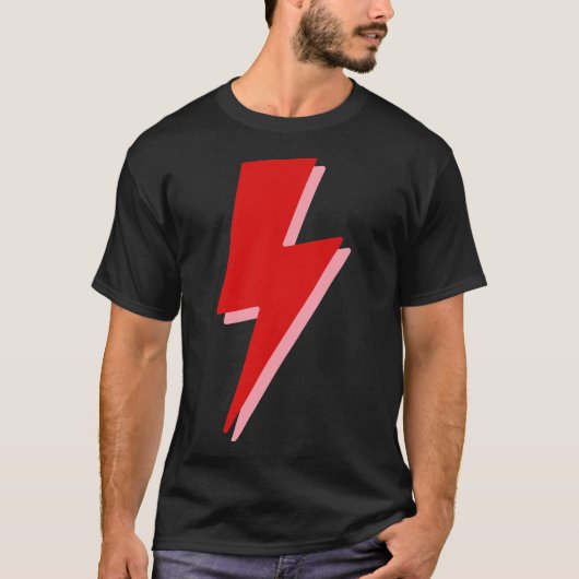 Red Lightning Bolt Sticker Tシャツ (正面)