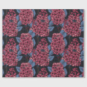 Red lilac on dark blue wrapping paper ラッピングペーパー (フラット)