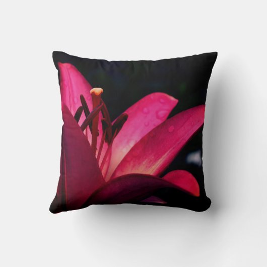 Red Lily Flower Close Up  クッション (裏面)