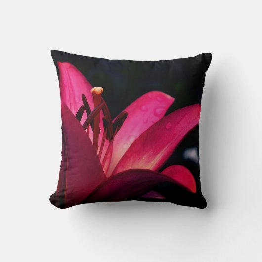Red Lily Flower Close Up  クッション (正面)
