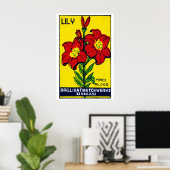 Red Lily Flower - Matchbox Print - Aesthetic Wall ポスター (ホームオフィス)