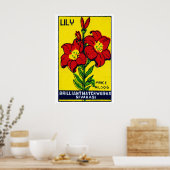 Red Lily Flower - Matchbox Print - Aesthetic Wall ポスター (キッチン)