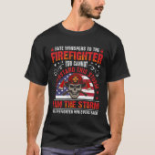 Red Line American Flag  Cool Firefighter Plus Size Tシャツ (正面)