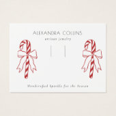 Red Line Art Candy Cane & Bow Hairclip Display  (正面)