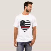 Red Line Flag Heart Tシャツ (正面フル)