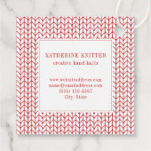 RED LINE KNIT BIZ ID 2" スクエアヤーンテグ フェイバータグ (裏面)