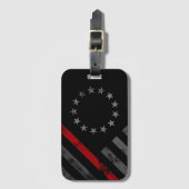 Red Line Vintage American Flag ラゲッジタグ (正面縦)