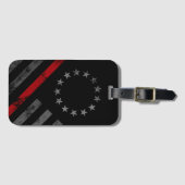 Red Line Vintage American Flag ラゲッジタグ (正面横)