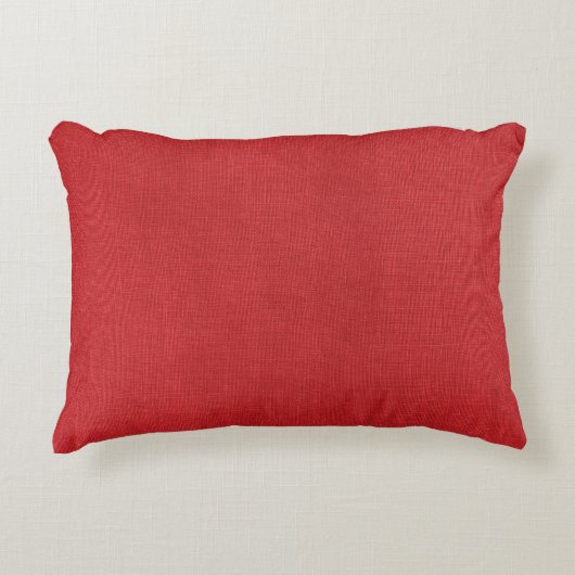 Red Linenテクスチャフォト アクセントクッション (正面)