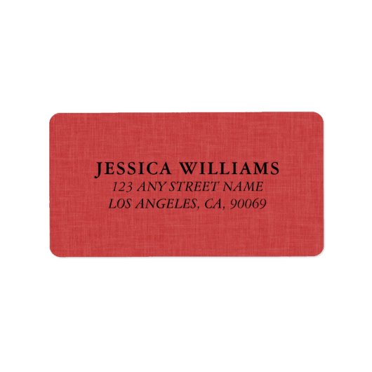 Red Linen Fabric Texture Image ラベル (正面)