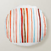 Red Lines Pattern. Horizontal Stroke Illustration. ラウンドクッション (正面)