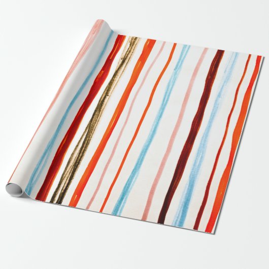 Red Lines Pattern. Horizontal Stroke Illustration. ラッピングペーパー (アンロールド)